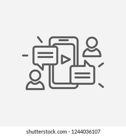 Video chat icon line symbol. Isolated vector illustration of  icon sign concept for your web site mobile app logo UI design.