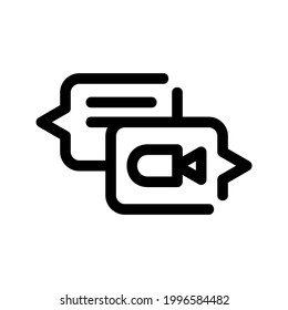 video chat icon or logo isolated sign symbol vector illustration - high quality black style vector icons
