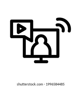 video chat icon or logo isolated sign symbol vector illustration - high quality black style vector icons
