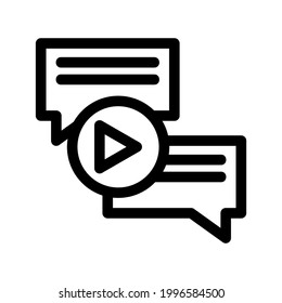 video chat icon or logo isolated sign symbol vector illustration - high quality black style vector icons
