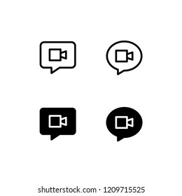 Video Chat Icon Logo Vector Symbol. Video Call Icon