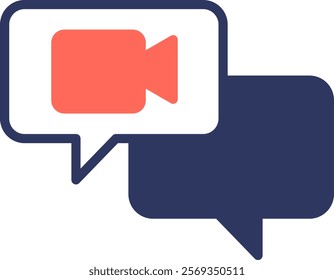 Video Chat Icon Mixed Vector Illustration