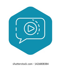 Video chat icon. Outline video chat vector icon for web design isolated on white background