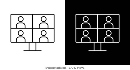 Video chat icon pixel perfect. Outline symbol. Simple linear drawing.
