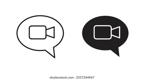 Video chat Icon set. vector illustration set