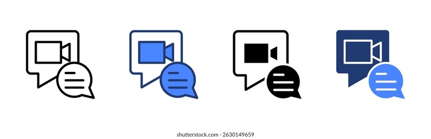 Video Chat icon sheet multiple style collection