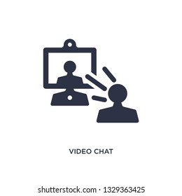 video chat icon. Simple element illustration from communication concept. video chat editable symbol design on white background. Can be use for web and mobile.