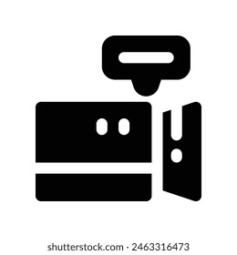 Video icono de chat. icono de glifo de Vector para el Sitio web, el móvil, la presentación y el diseño del logotipo.
