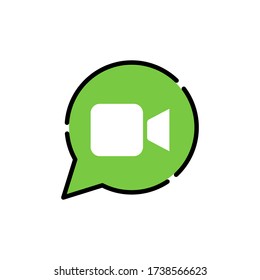 Video Chat icon Vector Illustration. Video Chat icon flat design isolated on white background.