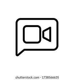 Video Chat icon Vector Illustration. Video Chat icon flat design isolated on white background.