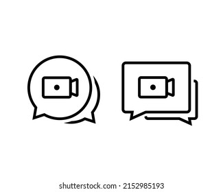 Video Chat Icon. Vector Illustration 