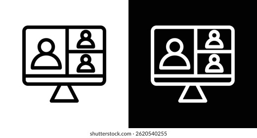 Video chat icon vector, illustration logo template in trendy style