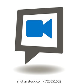 Video Chat Icon Vector. Speech Bubble Camera Illustration. Web Chatting Logo Symbol.