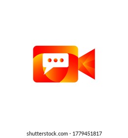 Video chat icon.Video camera icon.Video Chat logo designs concept vector, Video Talk logo symbol,