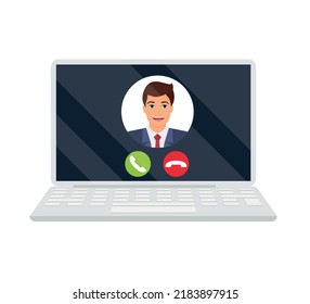 Video chat interface, user web video call window. Concept of social remote media, remote communication. Call screen template. Mockup interface. Video chat user interface, video calls window. EPS 10