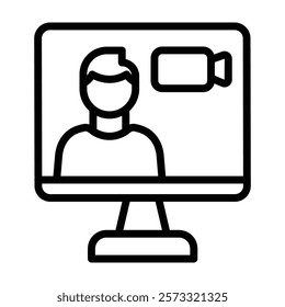 Video Chat line icon, editable vector icon, pixel perfect, illustrator ai file