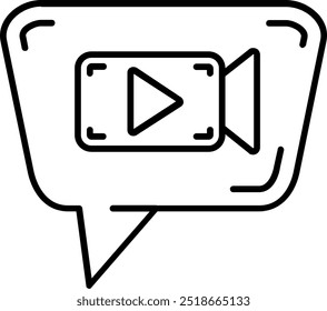 Video chat Line vector Icon Design