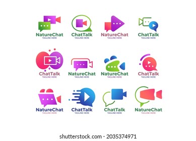 Video Chat Logo Collection Illustration Design