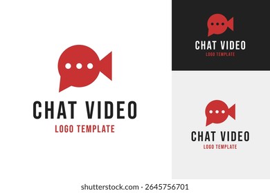 Video chat logo design template vector illustration idea