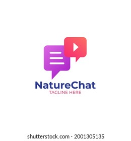 Video Chat Logo Design Template.Vector Illustration