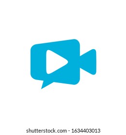 video chat logo design vector template