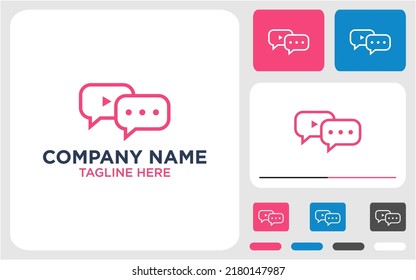 Video Chat Logo Design Vector