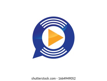 Video Chat logo designs concept vector, Video Talk logo symbol