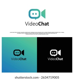 Video Vector de icono de logotipo de chat