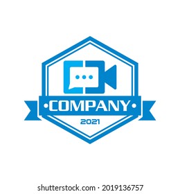 video chat logo , technology logo vector