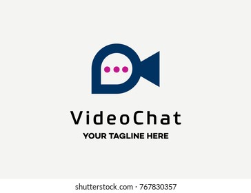 Video Chat Logo Template Design Vector, Emblem, Design Concept, Creative Symbol, Icon