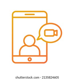 video chat networking gradient icon