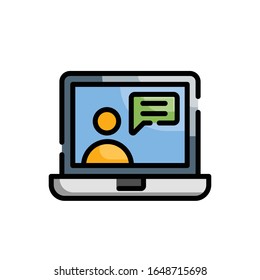Video chat Outline Filled Icon. vector illustration. EPS 10