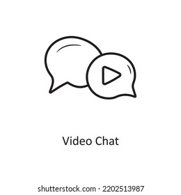  Video Chat Outline Icon Design Illustration. Media Control Symbol On White Background EPS 10 File