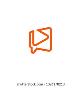 video chat play logo design