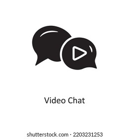  Video Chat Solid Icon Design Illustration. Media Control Symbol On White Background EPS 10 File