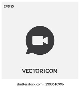 Video chat symbol icon vector illustration. Video call sign icon. Premium quality.