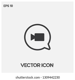 Video chat symbol icon vector illustration. Video call sign icon.Premium quality.