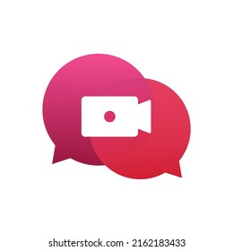 Video chat symbol. Vector illustration 