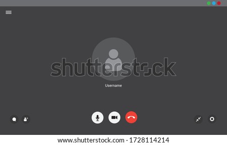 Video chat user interface, video calls window overlay Foto stock © 