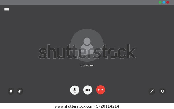 Video\
chat user interface, video calls window\
overlay