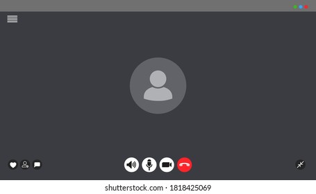 Video chat user interface, concept of social remote media, video calls window overlay, remote communication, video content – for stock