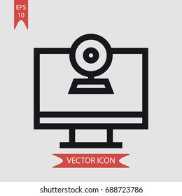 Video chat vector icon, illustration symbol