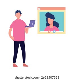 Video chat Vector illustration which can easily modify or edit
