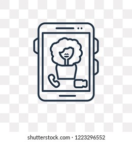 Video Chat vector outline icon isolated on transparent background, high quality linear Video Chat transparency concept can be used web and mobile