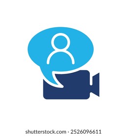 vídeo chating colorido ícone vetor design bom para web ou aplicativo móvel