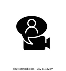 video chating thin outline icon vector design good for web or mobile app