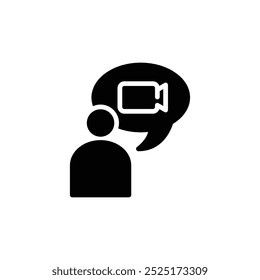 video chating thin outline icon vector design good for web or mobile app