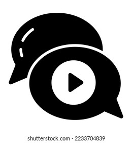 Icono vectorial de conversación de vídeo aislado en fondo blanco