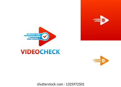 Video Check Logo Template Design Vector, Emblem, Design Concept, Creative Symbol, Icon