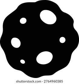 Video Chocolate Chip Cookie silhouette vector icon simple dessert